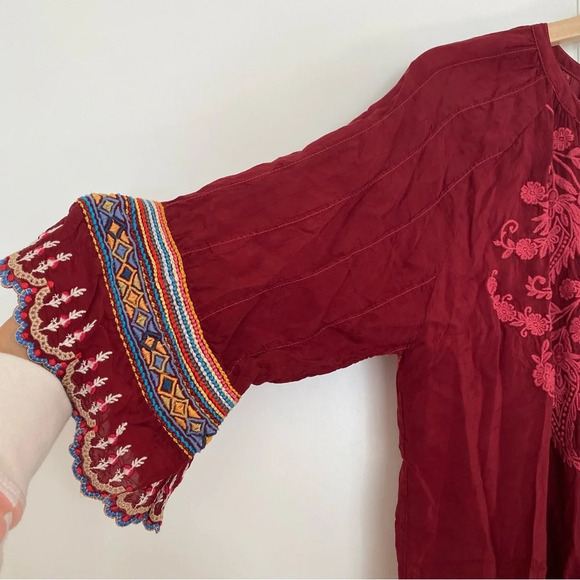 Johnny Was - Nasiba 3/4-Sleeve Embroidered Blouse - Picture 7 of 11